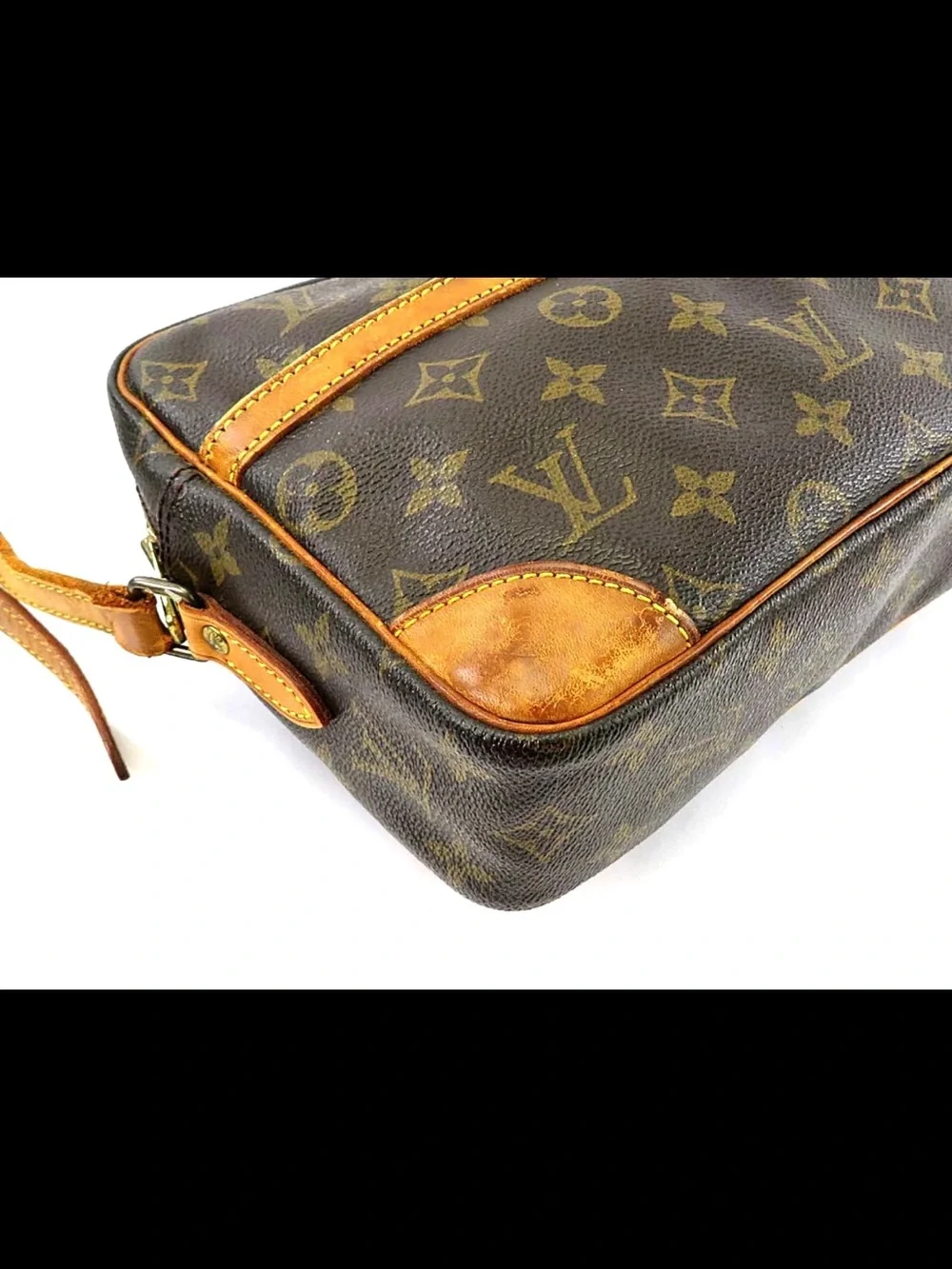 Louis Vuitton Monogram Canvas Messenger Bag with Tan Trim